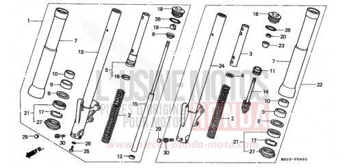 FOURCHETTE AVANT GL1500CW de 1998